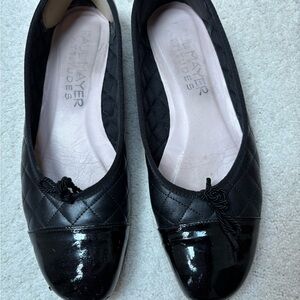 Paul Mayer Attitudes Black Quilted Women's Flat Shoes Size 8.5